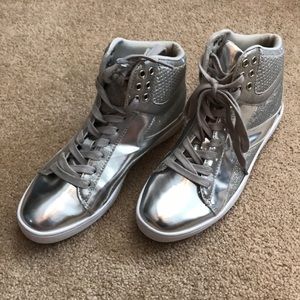 Pastry Silver Metallic Glitter Dance High Top Shoes 8 Sneakers